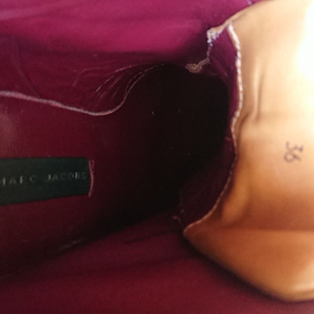 MARC BY MARC JACOBS Brown Tan Calf Leather Wedge oxford ankle Boots size 6 - Picture 10 of 16